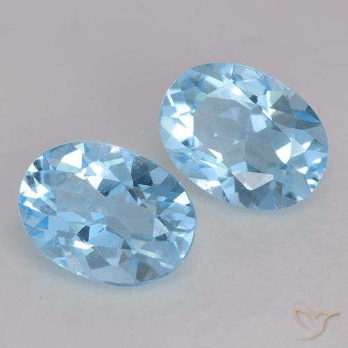 Gemme di Topazio Blu svizzero naturale da 2.12 ct, Ovale, VVS-VS