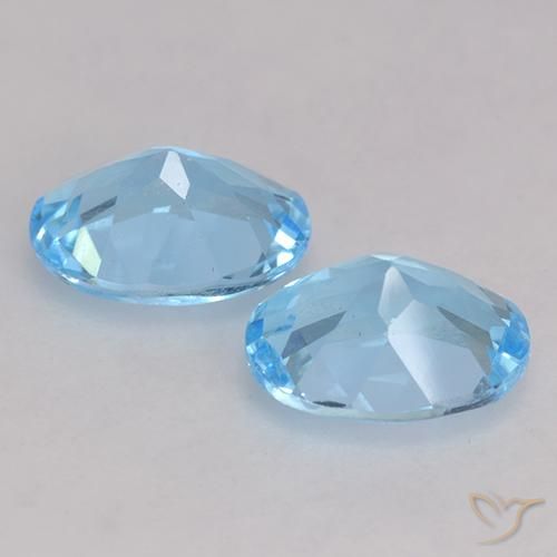 Gemme di Topazio Blu svizzero naturale da 2.12 ct, Ovale, VVS-VS