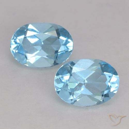 1.88ctw Naturale Blu svizzero Topazio, Ovale, VVS-VS