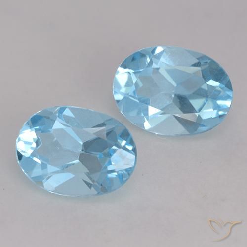Gemme di Topazio Blu svizzero naturale da 1.88 ct, Ovale, VVS-VS