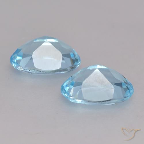 Gemme di Topazio Blu svizzero naturale da 1.88 ct, Ovale, VVS-VS