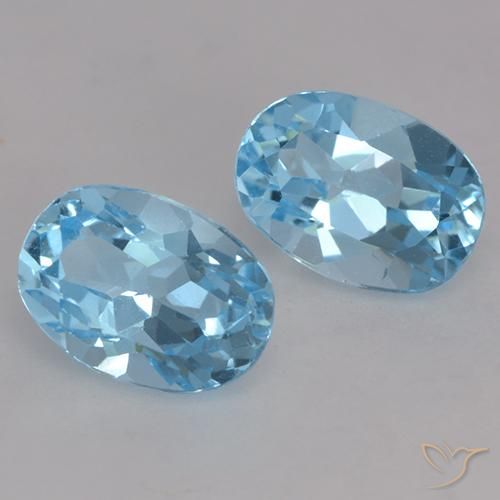Gemme di Topazio Blu svizzero naturale da 2.29 ct, Ovale, VVS-VS