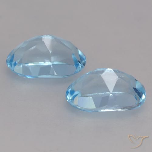 Gemme di Topazio Blu svizzero naturale da 2.29 ct, Ovale, VVS-VS