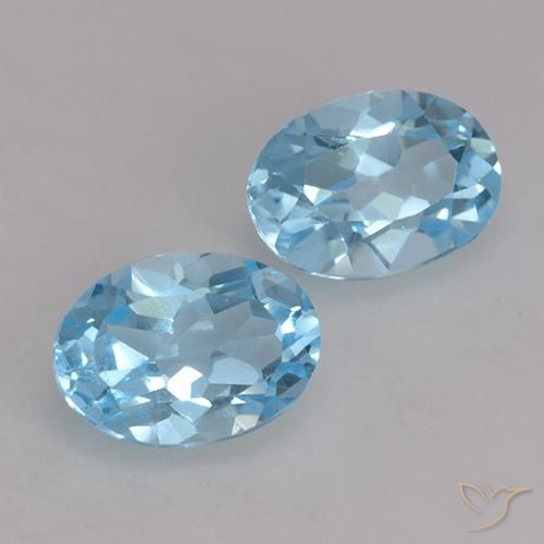 Gemme di Topazio Blu svizzero naturale da 1.97 ct, Ovale, VVS-VS