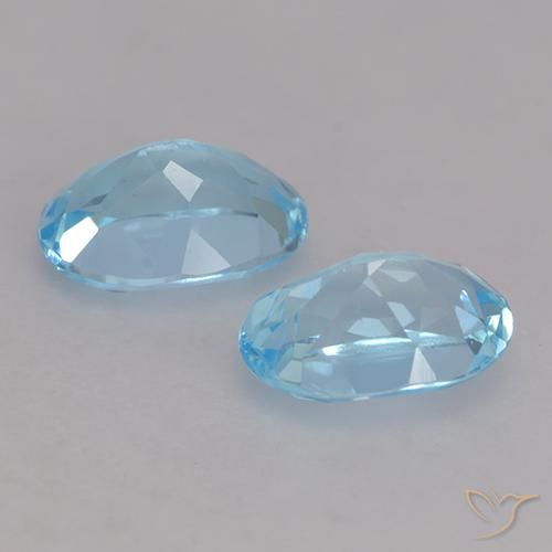 Gemme di Topazio Blu svizzero naturale da 1.97 ct, Ovale, VVS-VS