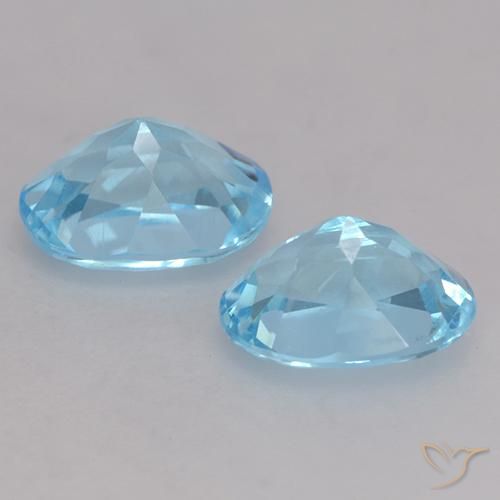 Gemme di Topazio Blu svizzero naturale da 2.30 ct, Ovale, VVS-VS