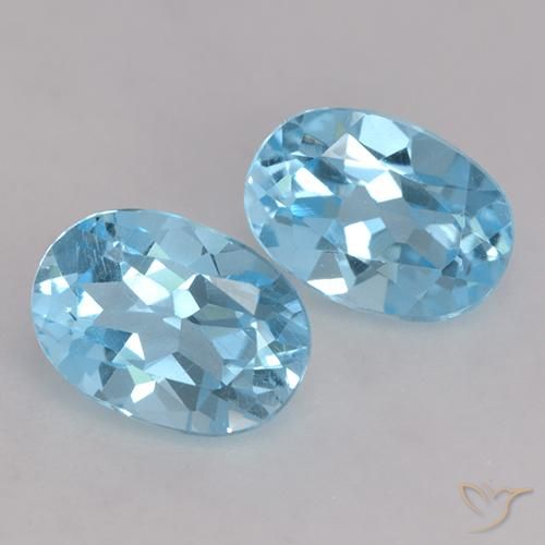 Gemme di Topazio Blu svizzero naturale da 2.18 ct, Ovale, VVS-VS