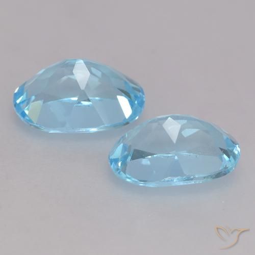 Gemme di Topazio Blu svizzero naturale da 2.18 ct, Ovale, VVS-VS