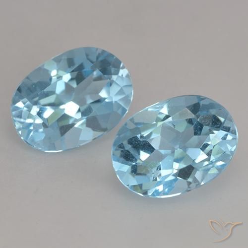 Gemme di Topazio Blu svizzero naturale da 2.30 ct, Ovale, VVS-VS
