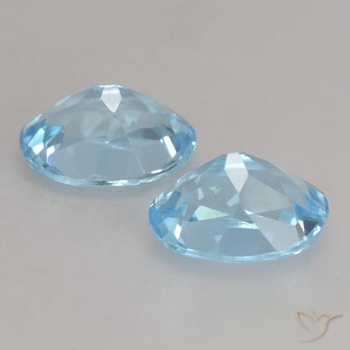 Gemme di Topazio Celeste naturale da 2.30 ct, Ovale, VVS-VS