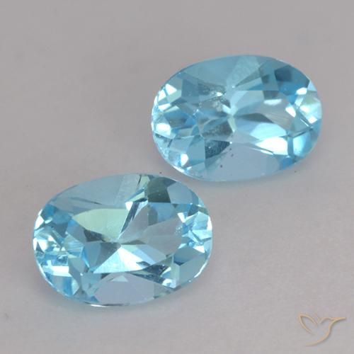 Gemme di Topazio Blu svizzero naturale da 2.08 ct, Ovale, VVS-VS