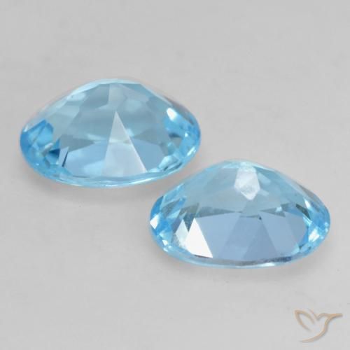 Gemme di Topazio Celeste naturale da 2.13 ct, Ovale, VVS-VS