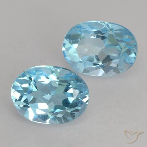 Gemme di Topazio Blu svizzero naturale da 2.46 ct, Ovale, VVS-VS