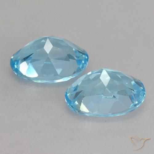 Gemme di Topazio Blu svizzero naturale da 2.46 ct, Ovale, VVS-VS