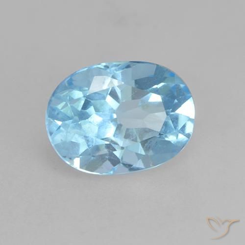 Topazio Blu svizzero naturale da 1.24 ct, Ovale, VVS-VS
