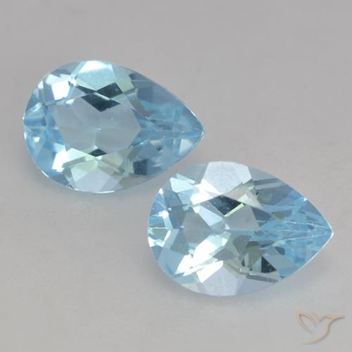 1.74ctw Naturale Celeste Topazio, Forma a pera, VVS-VS