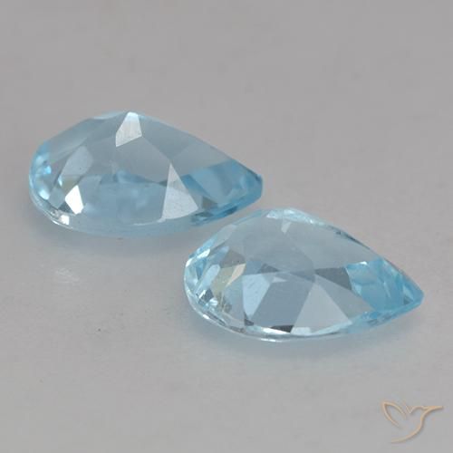 Gemme di Topazio Celeste naturale da 1.76 ct, Forma a pera, VS