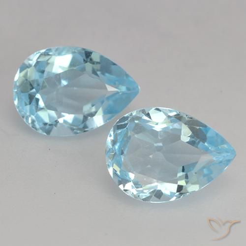 1.74ctw Naturale Celeste Topazio, Forma a pera, VVS-VS