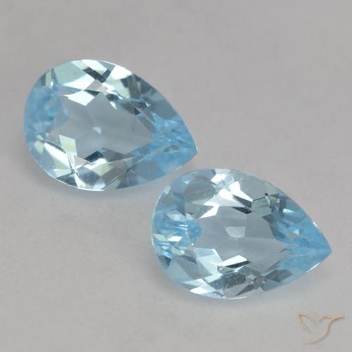 1.63ctw Naturale Celeste Topazio, Forma a pera, VS