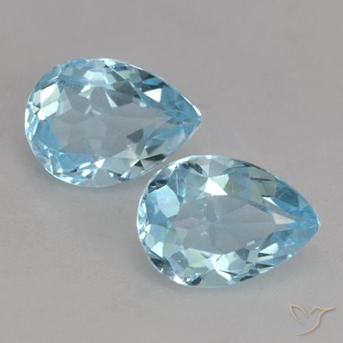 1.87ctw Naturale Celeste Topazio, Forma a pera, VVS-VS