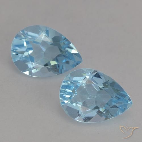1.73ctw Naturale Blu svizzero Topazio, Forma a pera, VVS-VS