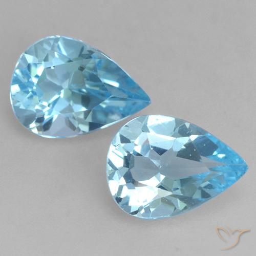 1.53ctw Naturale Blu svizzero Topazio, Forma a pera, VVS-VS