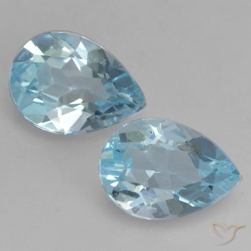 1.62ctw Naturale Celeste Topazio, Forma a pera, VVS-VS