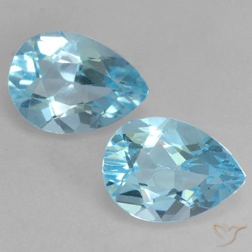 1.75ctw Naturale Celeste Topazio, Forma a pera, VS