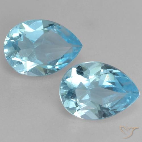 1.69ctw Naturale Celeste Topazio, Forma a pera, VVS-VS