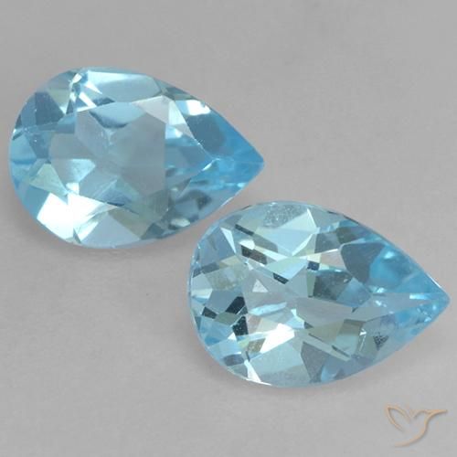 1.53ctw Naturale Blu svizzero Topazio, Forma a pera, VVS-VS
