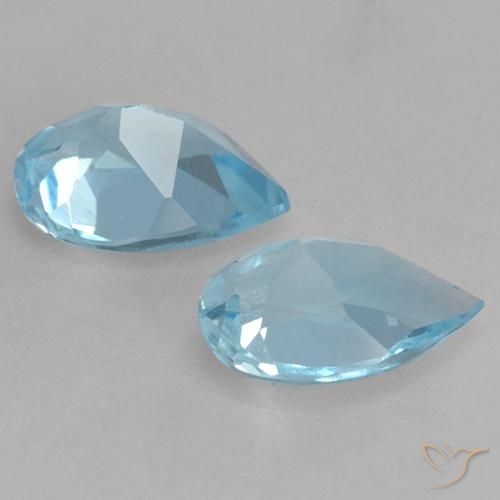 Gemme di Topazio Blu svizzero naturale da 1.53 ct, Forma a pera, VVS-VS