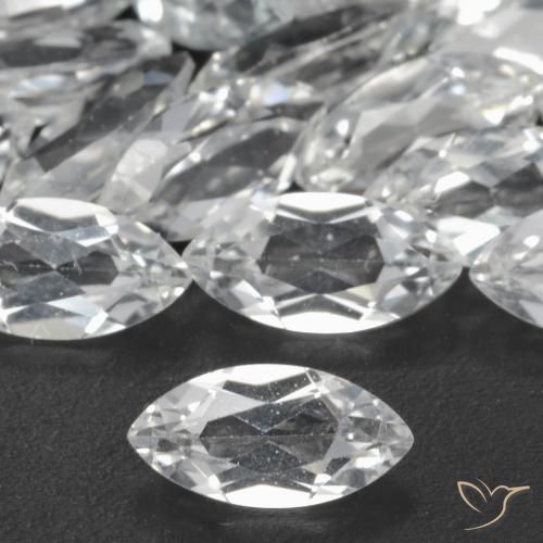 0.28ct Naturale Bianco trasparente Topazio, Taglio marquise, VS