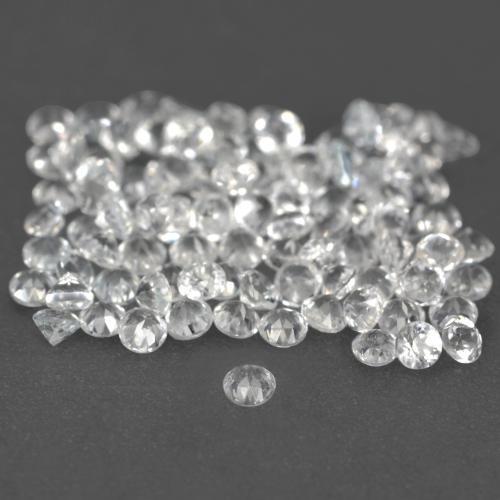 Topazio naturale bianco da 1,03 ct, taglio rotondo, VS