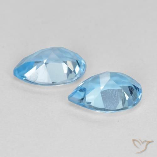 Gemme di Topazio Blu svizzero naturale da 1.69 ct, Forma a pera, VS