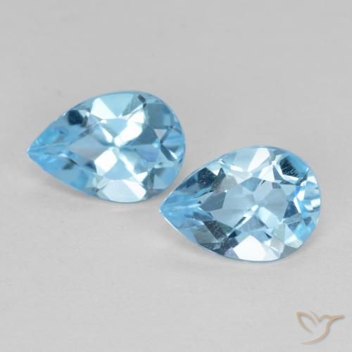 1.56ctw Naturale Blu svizzero Topazio, Forma a pera, VS
