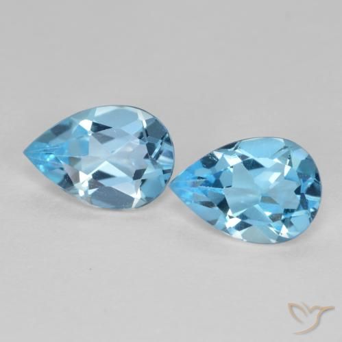 1.57ctw Naturale Blu svizzero Topazio, Forma a pera, VS