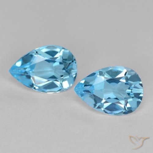 1.65ctw Naturale Blu svizzero Topazio, Forma a pera, VVS-VS