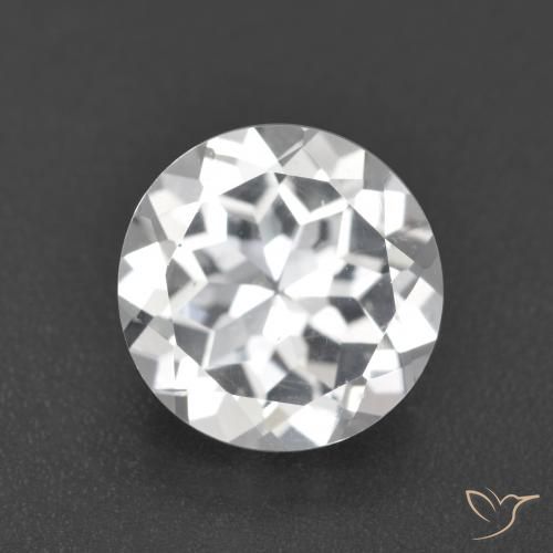 3.62ct Naturale Bianco Topazio, Rotondo, VVS-VS