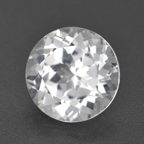 Topazio naturale bianco da 4,23 ct, taglio rotondo, VVS-VS