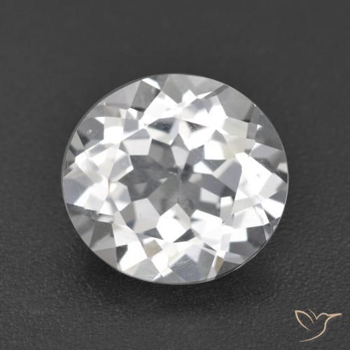 3.52ct Naturale Bianco Topazio, Rotondo, VVS-VS