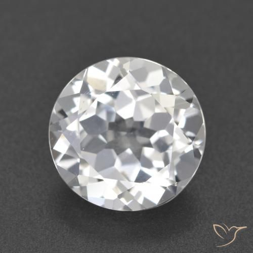 3.65ct Naturale Bianco Topazio, Rotondo, VVS-VS
