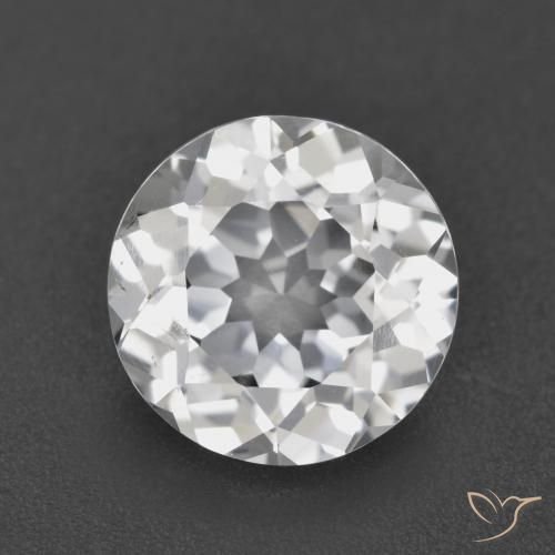 3.68ct Naturale Bianco Topazio, Rotondo, VVS-VS