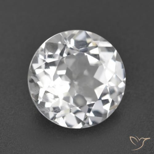 Topazio Bianco naturale da 3.68 ct, Rotondo, VVS-VS