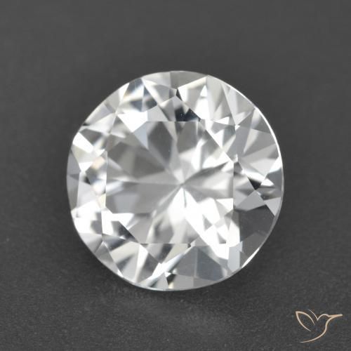Topazio Bianco trasparente naturale da 3.27 ct, Rotondo, VVS