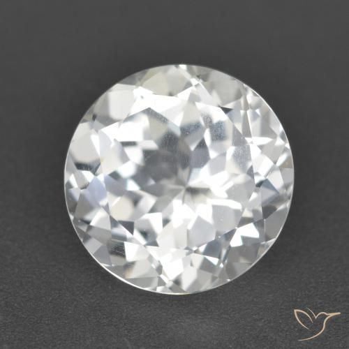 4.29ct Naturale Bianco trasparente Topazio, Rotondo, VVS