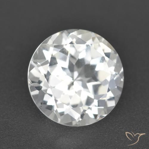 Topazio Bianco trasparente naturale da 4.29 ct, Rotondo, VVS