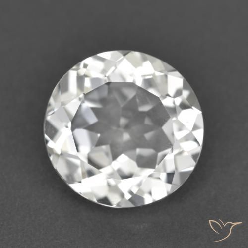 3.62ct Naturale Bianco trasparente Topazio, Rotondo, VVS