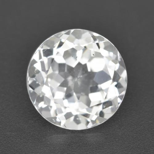 Topazio naturale bianco da 4,53 ct, taglio rotondo, VVS