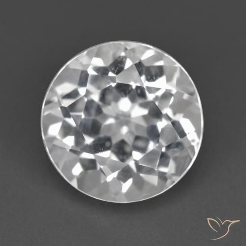 4.06ct Naturale Bianco trasparente Topazio, Rotondo, VVS