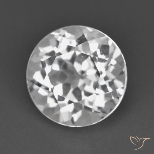 Topazio Bianco trasparente naturale da 4.06 ct, Rotondo, VVS